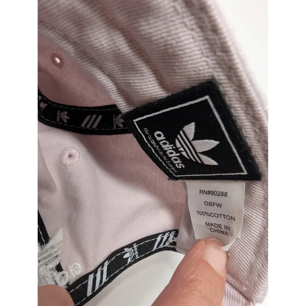 Adidas Women's Baseball Cap Dad Hat Light Pink Embroidered Sporty Travel Running